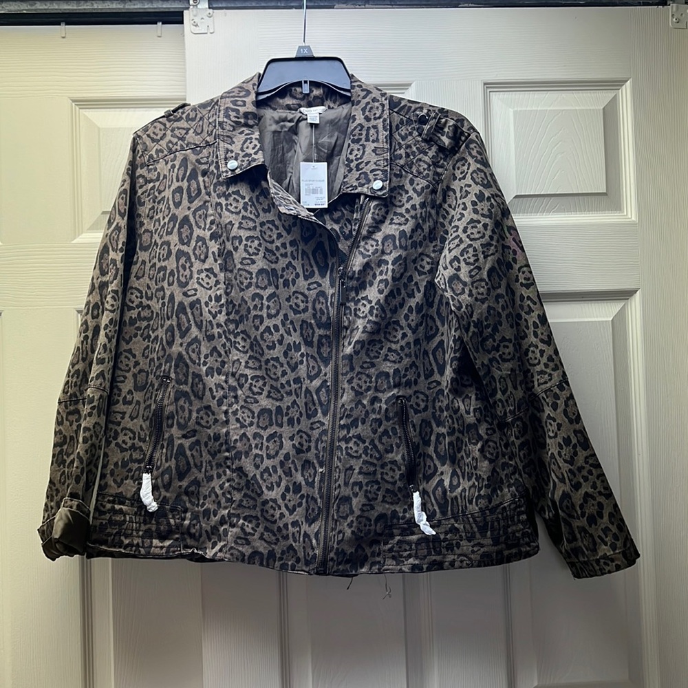NWT Moto jacket leopard print